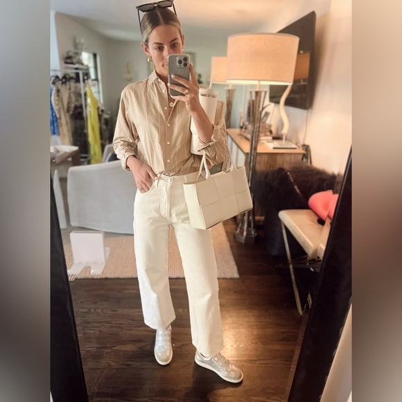 new Citizens of Humanity gaucho wide leg barrel jeans in ecru marzipan wash - Picture 4 of 10